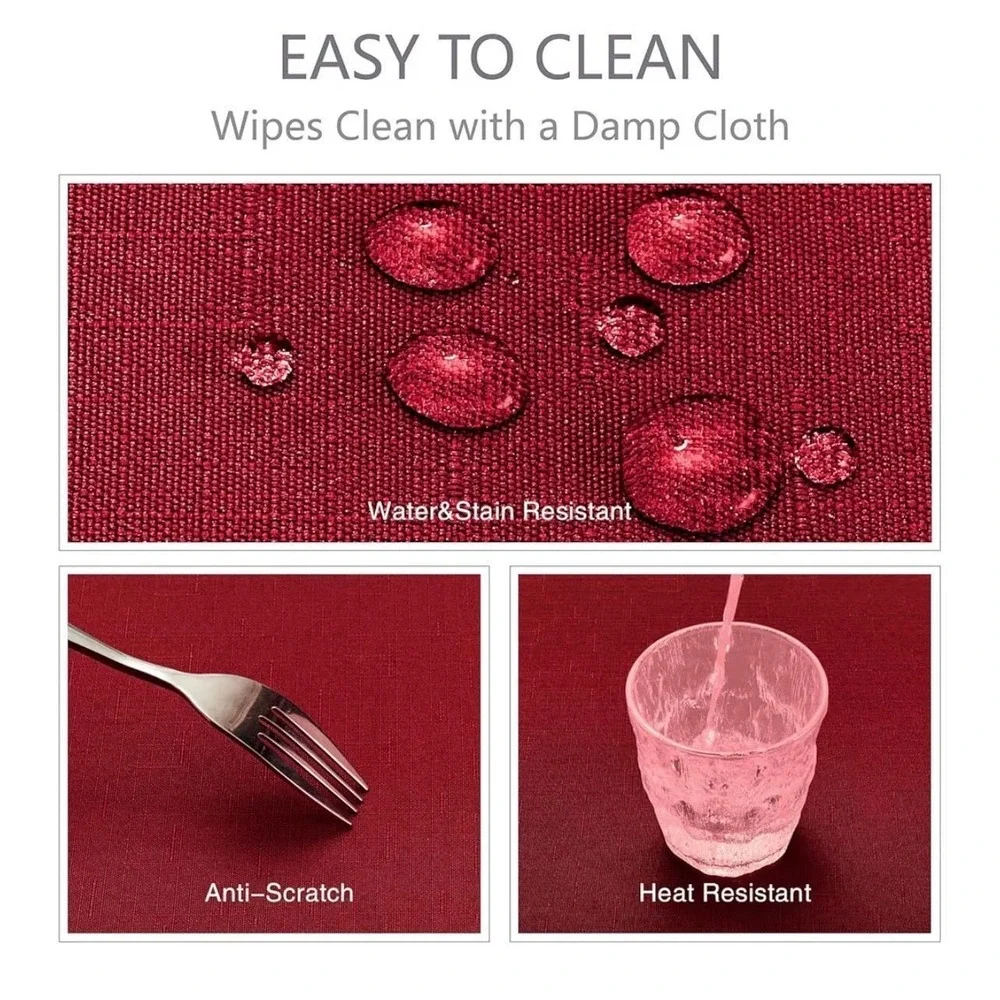154.-   Rectangle Tablecloth Waterproof 52x70 inch Linen Textured Table Cloth